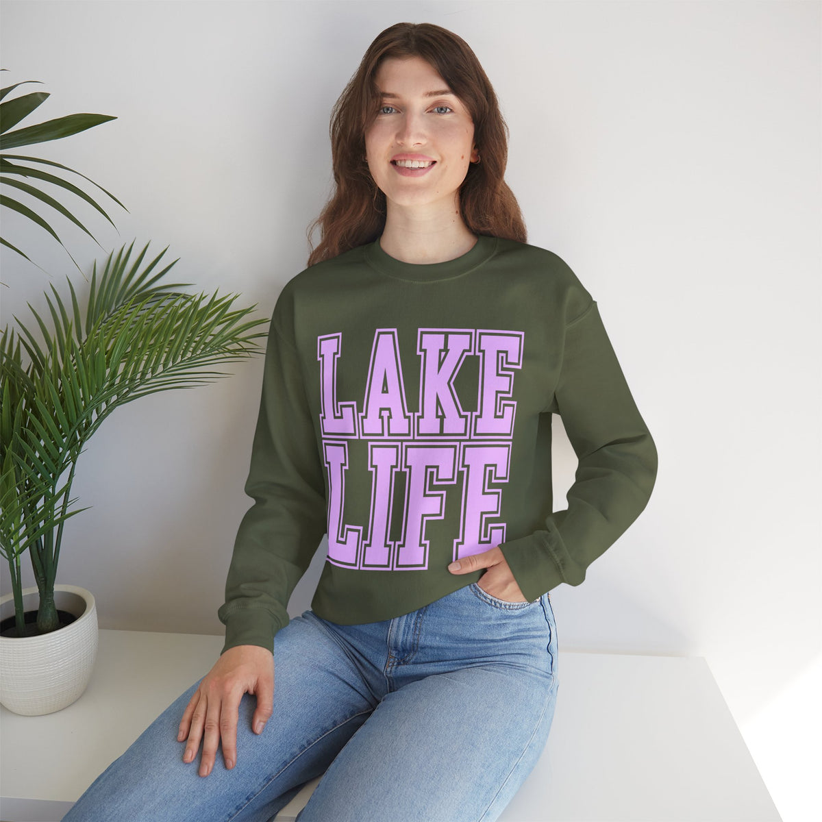 Lake Life – Gildan Heavy Blend | Trendy Men's & Women’s Soft Sweatshirt. Direct to Garment. Printed & Shipped in the USA. Unisex Sizes.