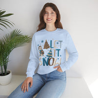 Let It Snow, Snowman – Gildan Heavy Blend | Trendy Women’s Soft Sweatshirt. Direct to Garment. Printed & Shipped in the USA. Unisex Sizes.