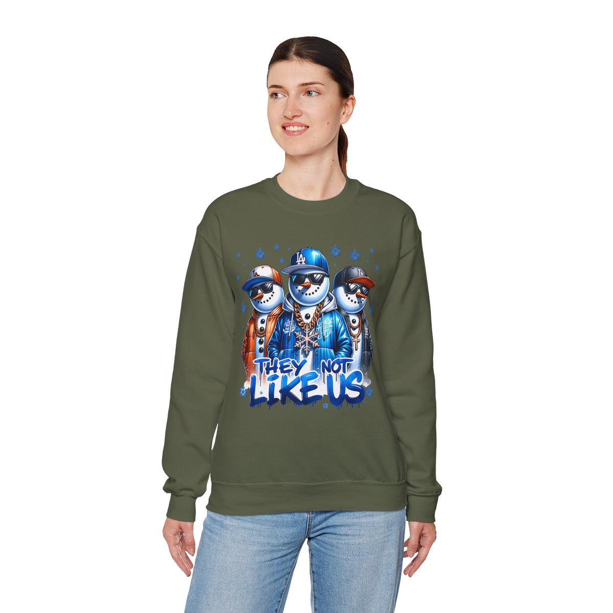 They Not Like Us Snowmen – Gildan Heavy Blend | Trendy Men's and Women’s Soft Sweatshirt. Direct to Garment. Printed & Shipped in the USA. Unisex Sizes.
