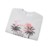 Feral Girl Summer, Possum on a Beach – Gildan Heavy Blend | Trendy Women’s Soft Sweatshirt. Direct to Garment. Printed & Shipped in the USA. Unisex Sizes.
