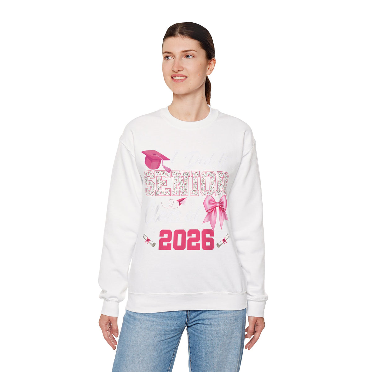 Class of 2026 I Did It Senior Coquette Bow Graduation – Gildan Heavy Blend | Trendy Women’s Soft Sweatshirt. Direct to Garment. Printed & Shipped in the USA. Unisex Sizes.