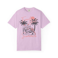 Feral Girl Summer, Possum on a Beach - Comfort Colors | Trendy Women's T-Shirt. Direct to Garment. Printed & Shipped in the USA. Unisex Sizes.