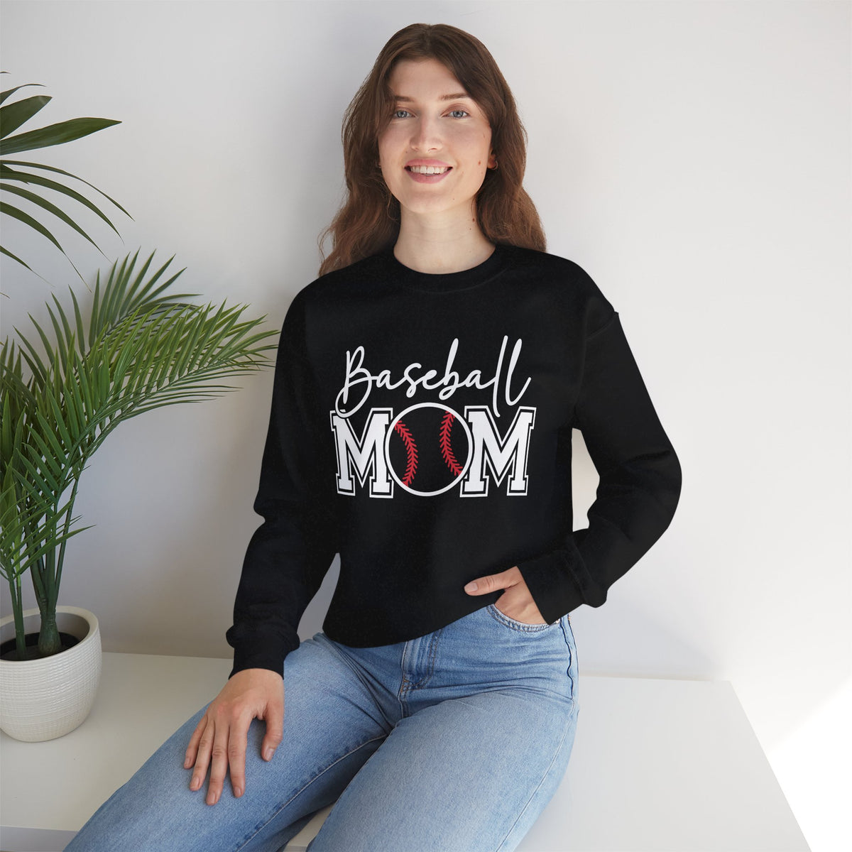 Baseball Mom – Gildan Heavy Blend | Trendy Women’s Soft Sweatshirt. Direct to Garment. Printed & Shipped in the USA. Unisex Sizes.
