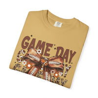 Game Day - Football Bow - Comfort Colors | Trendy Women's T-Shirt. Direct to Garment. Printed & Shipped in the USA. Unisex Sizes.