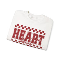 Heart Breaker, Red Checkered Distressed – Gildan Heavy Blend | Trendy Women’s Soft Sweatshirt. Direct to Garment. Printed & Shipped in the USA. Unisex Sizes.