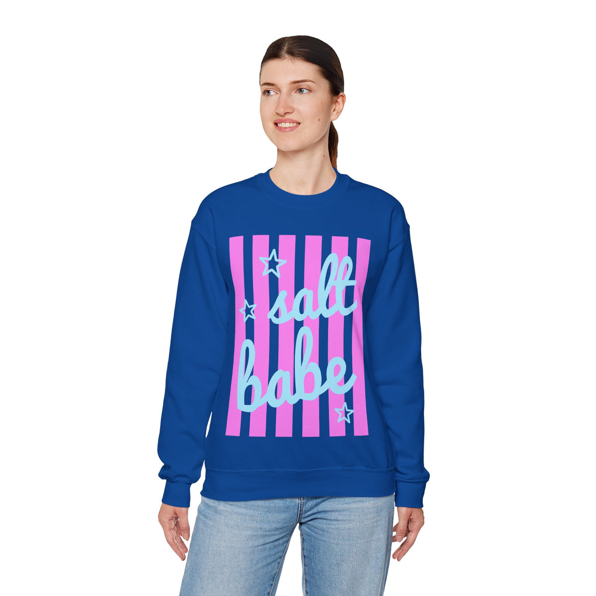 Salt Babe – Gildan Heavy Blend | Trendy Women’s Soft Sweatshirt. Direct to Garment. Printed & Shipped in the USA. Unisex Sizes.