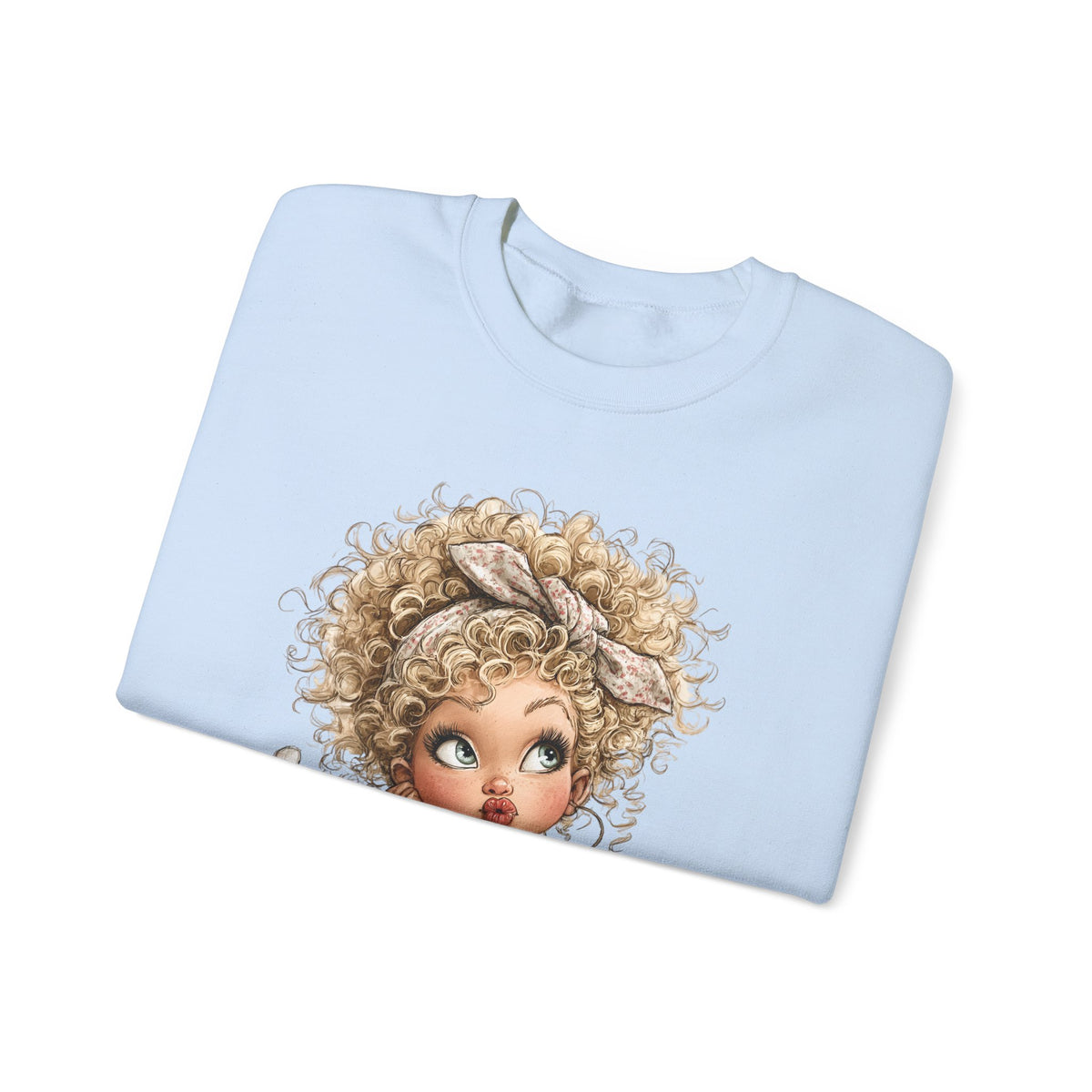 Cute Artist Curly Girl – Gildan Heavy Blend | Trendy Women’s Soft Sweatshirt. Direct to Garment. Printed & Shipped in the USA. Unisex Sizes.