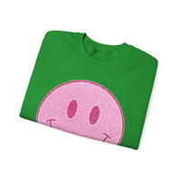 Glitter Smiley – Gildan Heavy Blend | Trendy Women’s Soft Sweatshirt. Direct to Garment. Printed & Shipped in the USA. Unisex Sizes.