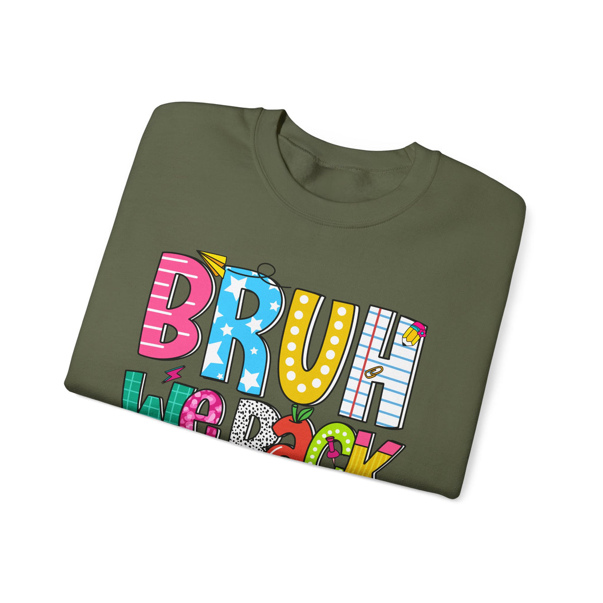 Bruh We Back - Gift For Teachers – Gildan Heavy Blend | Trendy Women’s and Men's Soft Sweatshirt. Direct to Garment. Printed & Shipped in the USA. Unisex Sizes.