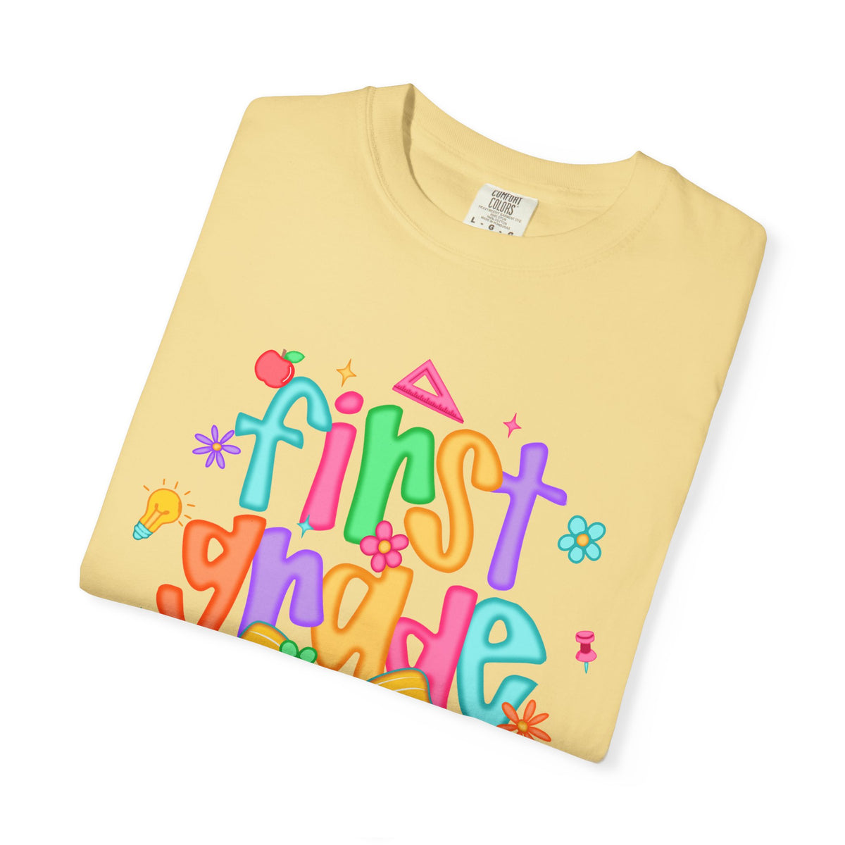 Coquette First Grade Pencil Bow - Comfort Colors | Trendy Women's T-Shirt. Direct to Garment. Printed & Shipped in the USA. Unisex Sizes.
