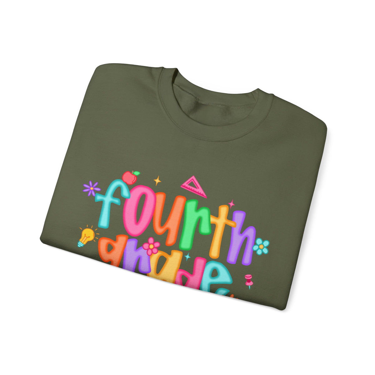 Coquette Fourth Grade Pencil Bow – Gildan Heavy Blend | Trendy Women’s Soft Sweatshirt. Direct to Garment. Printed & Shipped in the USA. Unisex Sizes.