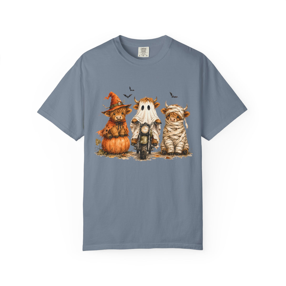 Highland Cows Halloween Costumes - Comfort Colors | Trendy Women's T-Shirt. Direct to Garment. Printed & Shipped in the USA. Unisex Sizes.