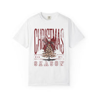 Christmas Season Leopard Tree  - Comfort Colors | Trendy Women's T-Shirt. Direct to Garment. Printed & Shipped in the USA. Unisex Sizes.