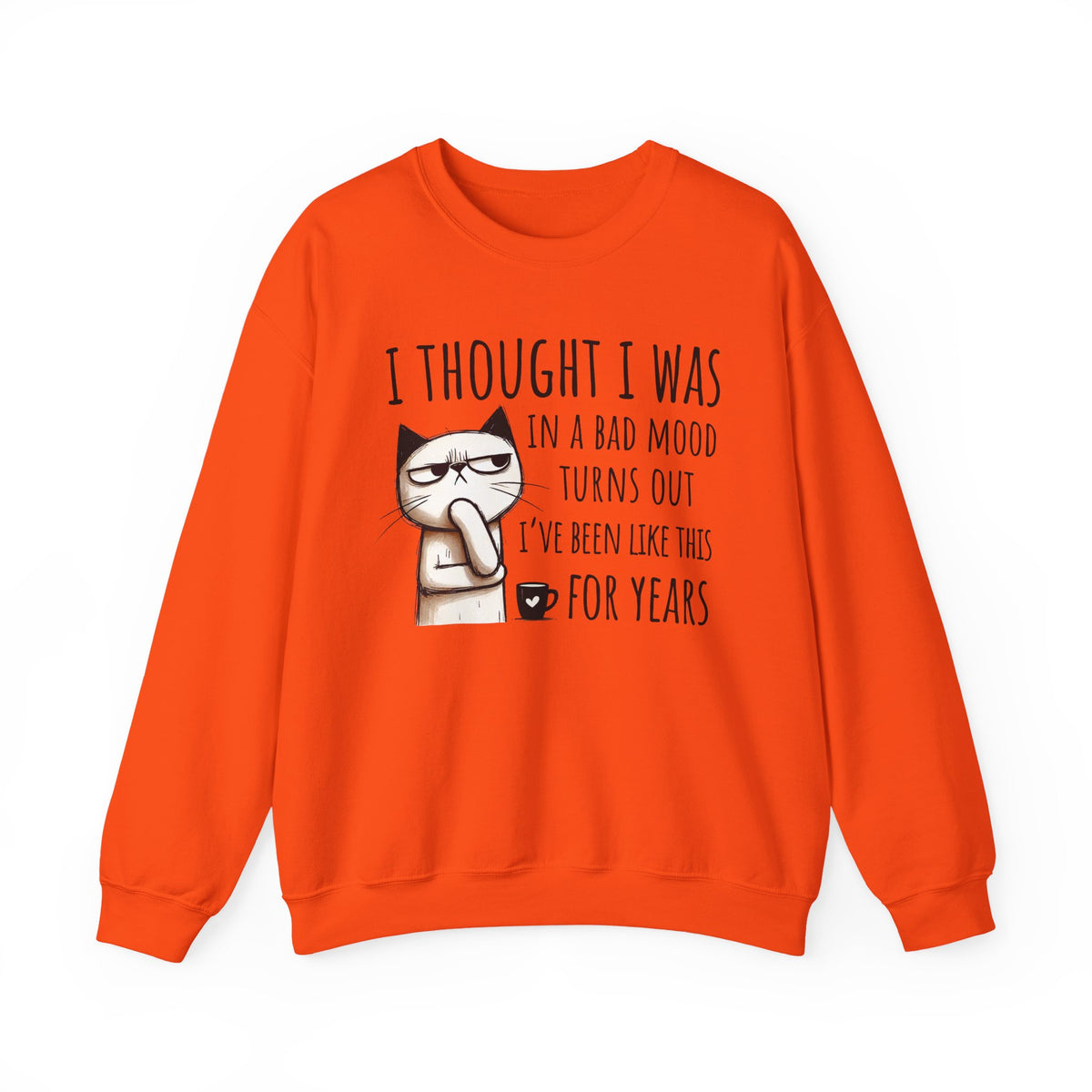 I Thought I Was In A Bad Mood, Grumpy Cat – Gildan Heavy Blend | Trendy Men's and Women’s Soft Sweatshirt. Direct to Garment. Printed & Shipped in the USA. Unisex Sizes.