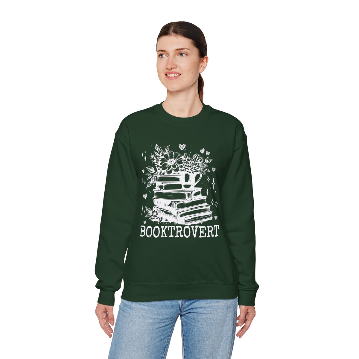 Booktrovert – Gildan Heavy Blend | Trendy Women’s Soft Sweatshirt. Direct to Garment. Printed & Shipped in the USA. Unisex Sizes.