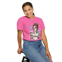 Cool Mombie with Coffee Peace Tattoo - Comfort Colors | Trendy Women's T-Shirt. Direct to Garment. Printed & Shipped in the USA. Unisex Sizes.