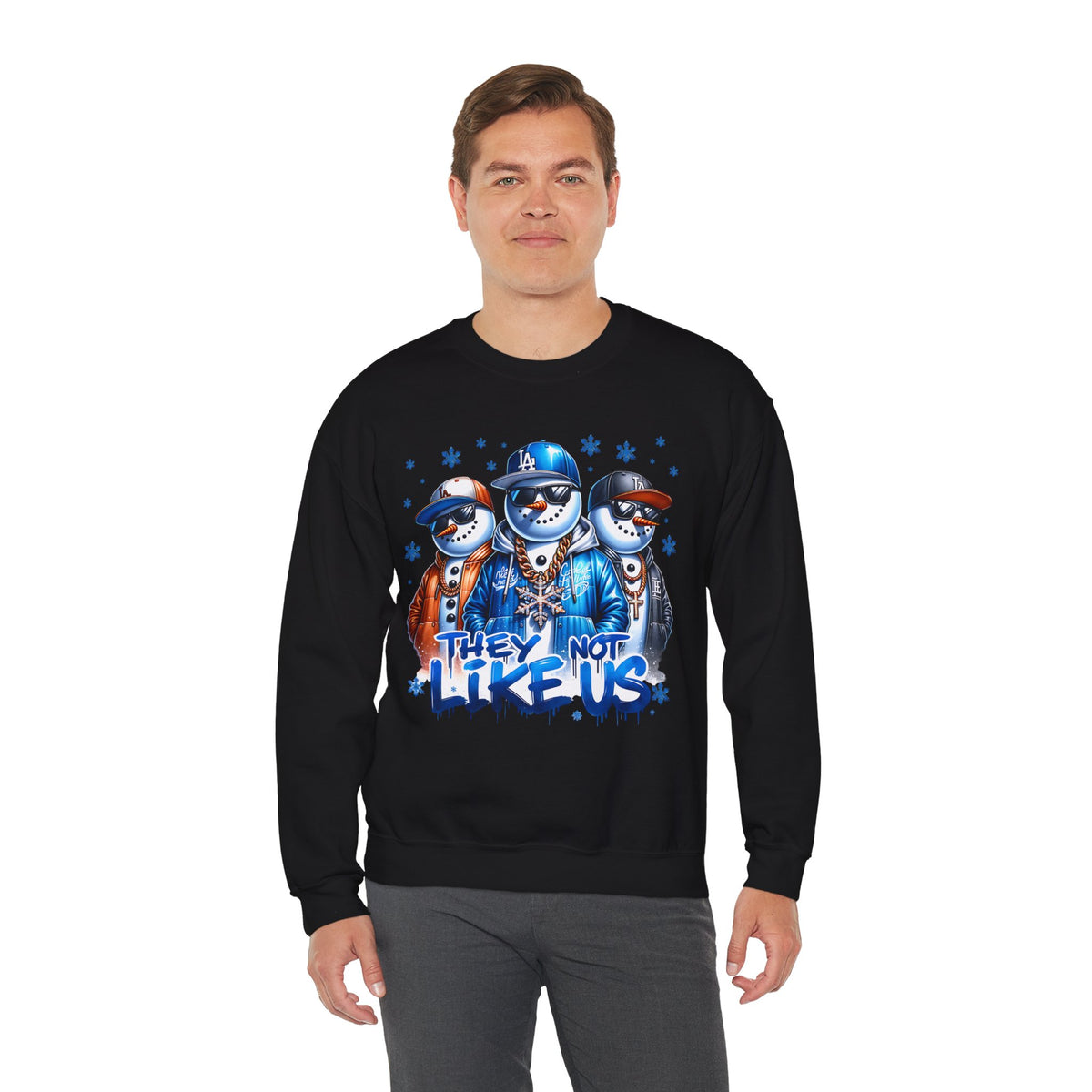 They Not Like Us Snowmen – Gildan Heavy Blend | Trendy Men's and Women’s Soft Sweatshirt. Direct to Garment. Printed & Shipped in the USA. Unisex Sizes.