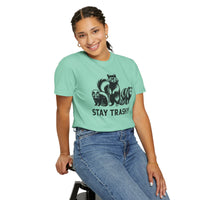 Stay Trashy, Skunk Raccoon Possum - Comfort Colors | Trendy Women's and Men's T-Shirt. Direct to Garment. Printed & Shipped in the USA. Unisex Sizes.