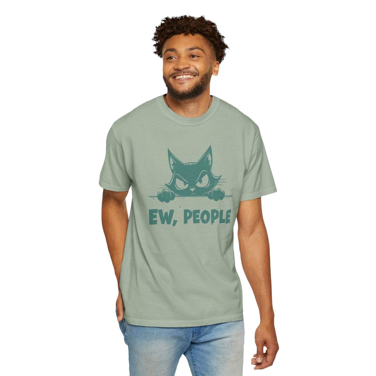 Ew People, Grumpy Cat - Comfort Colors | Funny Unisex T-Shirt. Direct to Garment. Printed & Shipped in the USA. Unisex Sizes.