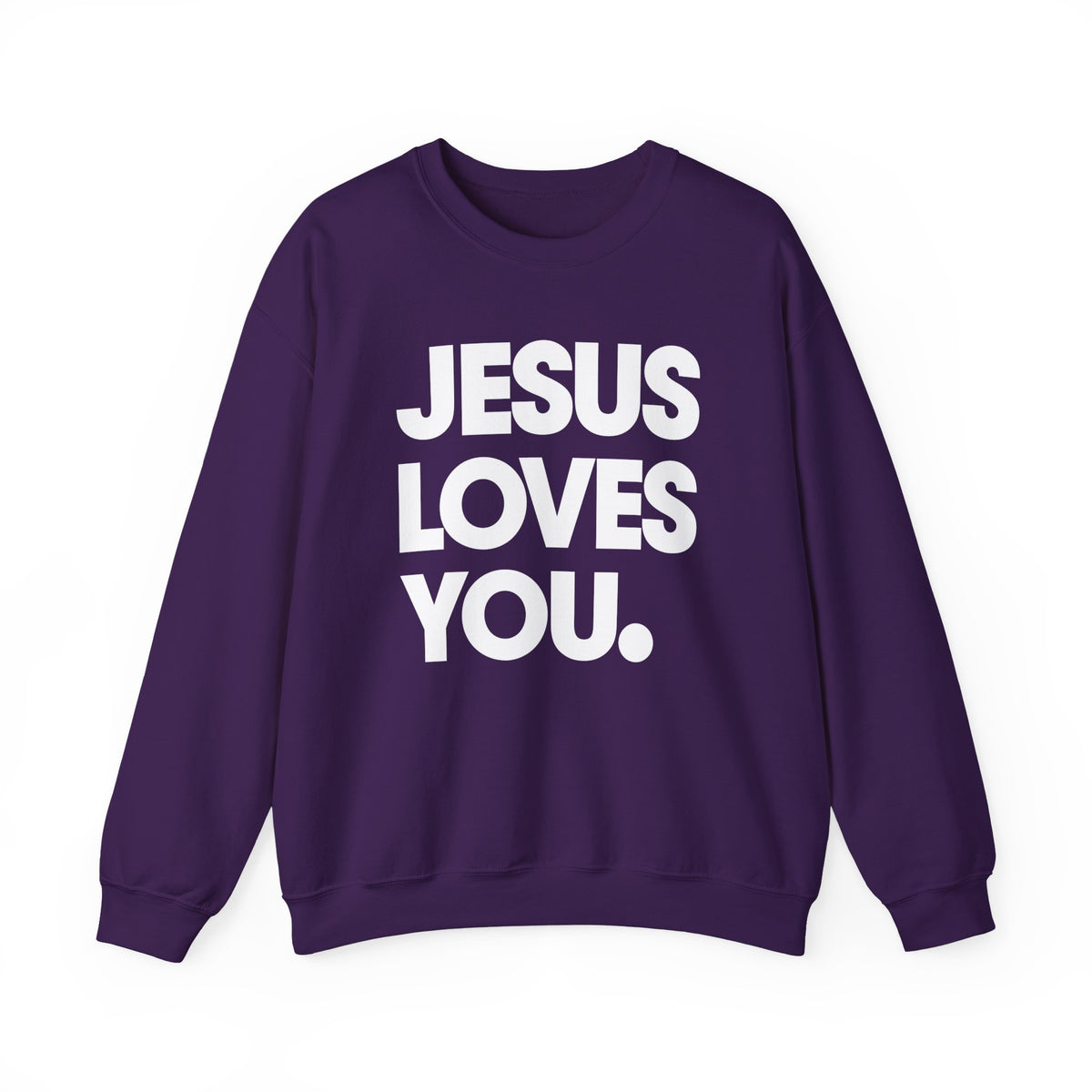 Jesus Loves You – Gildan Heavy Blend | Trendy Women’s and Men's Soft Sweatshirt. Direct to Garment. Printed & Shipped in the USA. Unisex Sizes.