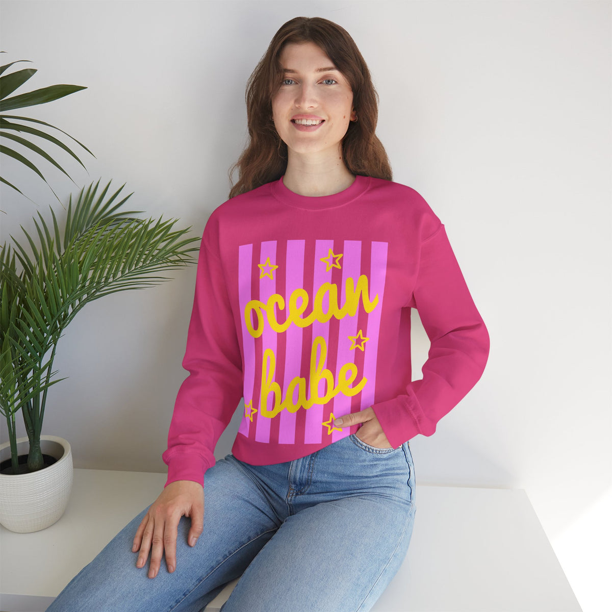 Ocean Babe – Gildan Heavy Blend | Trendy Women’s Soft Sweatshirt. Direct to Garment. Printed & Shipped in the USA. Unisex Sizes.