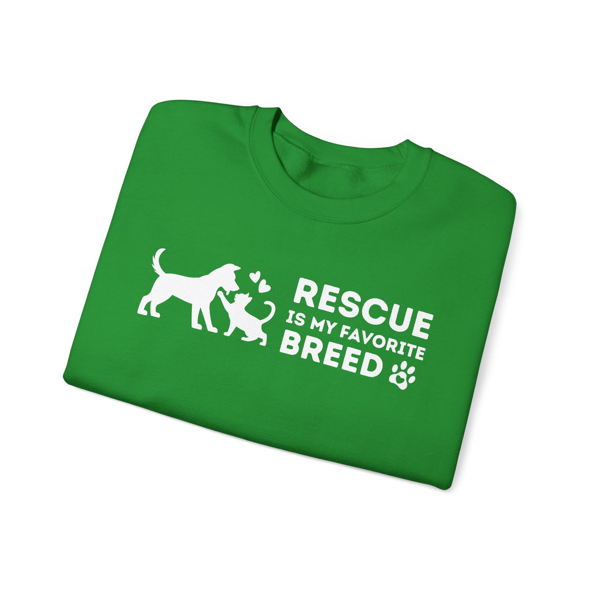 Rescue Is My Favorite Breed *This Shirt Saves Lives* – Gildan Heavy Blend | Trendy Men's and Women’s Soft Sweatshirt. Direct to Garment. Printed & Shipped in the USA. Unisex Sizes.
