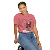Christmas Season Leopard Tree  - Comfort Colors | Trendy Women's T-Shirt. Direct to Garment. Printed & Shipped in the USA. Unisex Sizes.