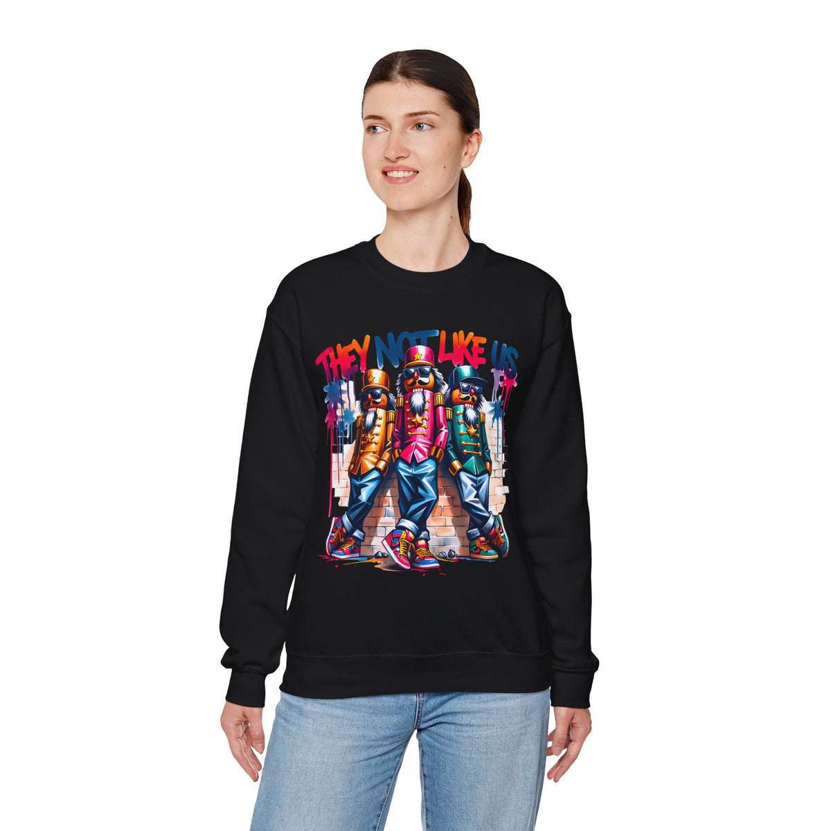 They Not Like Us Nutcracker Trio Christmas – Gildan Heavy Blend | Trendy Women’s and Men's Soft Sweatshirt. Direct to Garment. Printed & Shipped in the USA. Unisex Sizes.