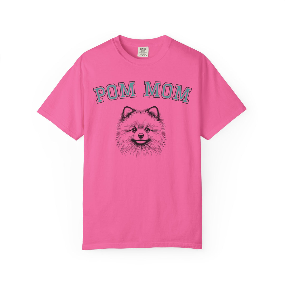 Pom Mom, Varsity - Comfort Colors | Trendy Women's T-Shirt. Direct to Garment. Printed & Shipped in the USA. Unisex Sizes.