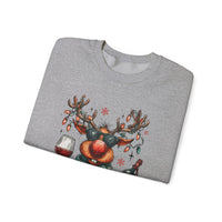 Merry & Mischievous Reindeer – Gildan Heavy Blend | Trendy Women’s and Men's Soft Sweatshirt. Direct to Garment. Printed & Shipped in the USA. Unisex Sizes.