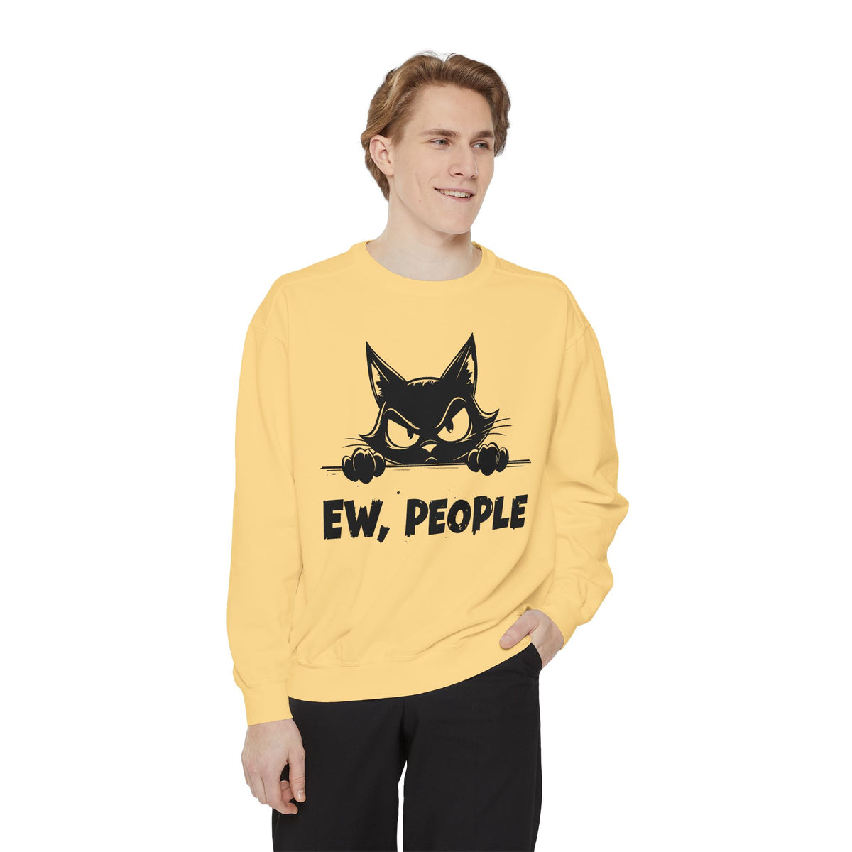 Ew People, Grumpy Cat - Comfort Colors | Trendy Women's and Men's Sweatshirt. Direct to Garment. Printed & Shipped in the USA. Unisex Sizes.