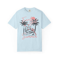 Feral Girl Summer, Possum on a Beach - Comfort Colors | Trendy Women's T-Shirt. Direct to Garment. Printed & Shipped in the USA. Unisex Sizes.