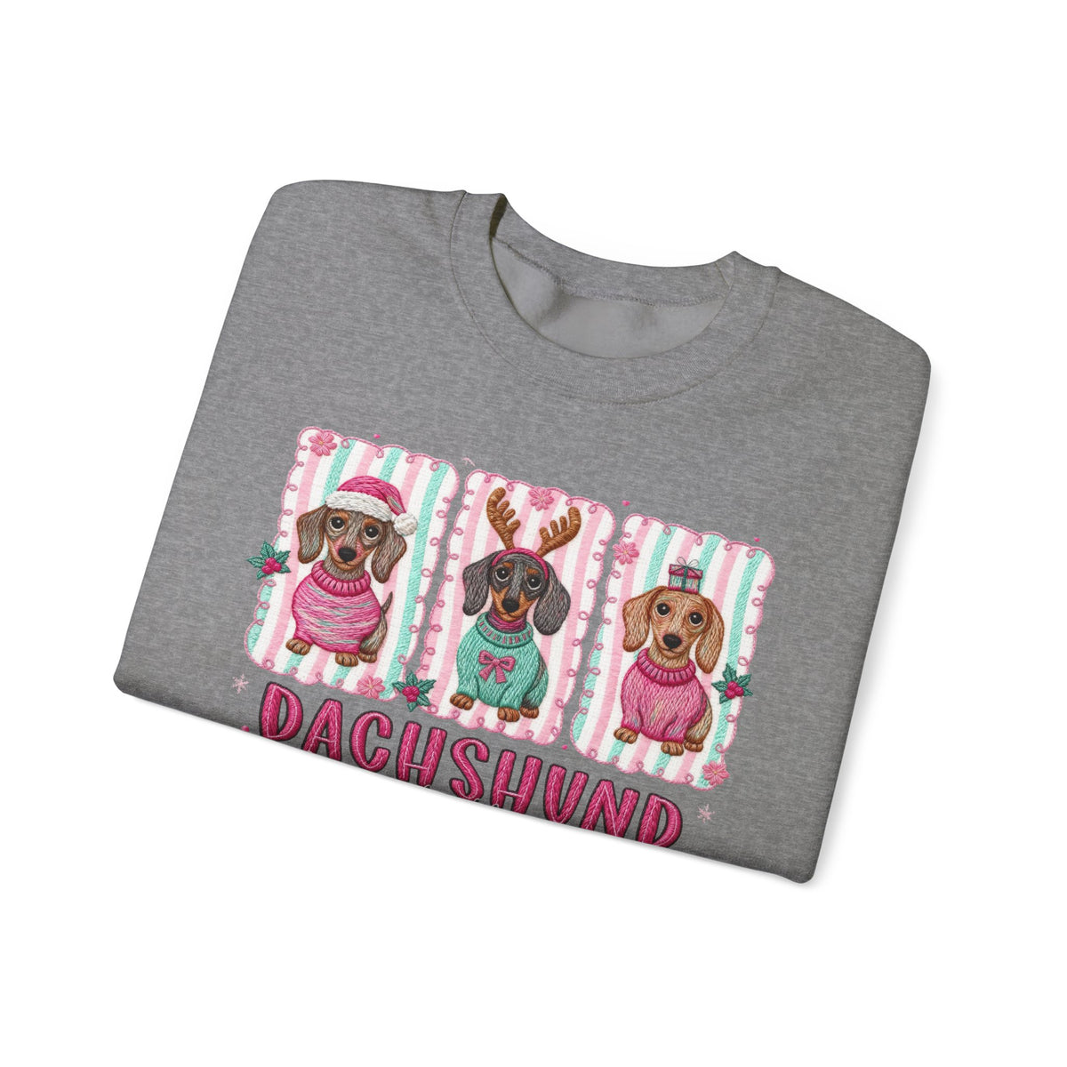 Dachshund Through the Snow – Gildan Heavy Blend | Trendy Women’s Soft Sweatshirt. Direct to Garment. Printed & Shipped in the USA. Unisex Sizes.