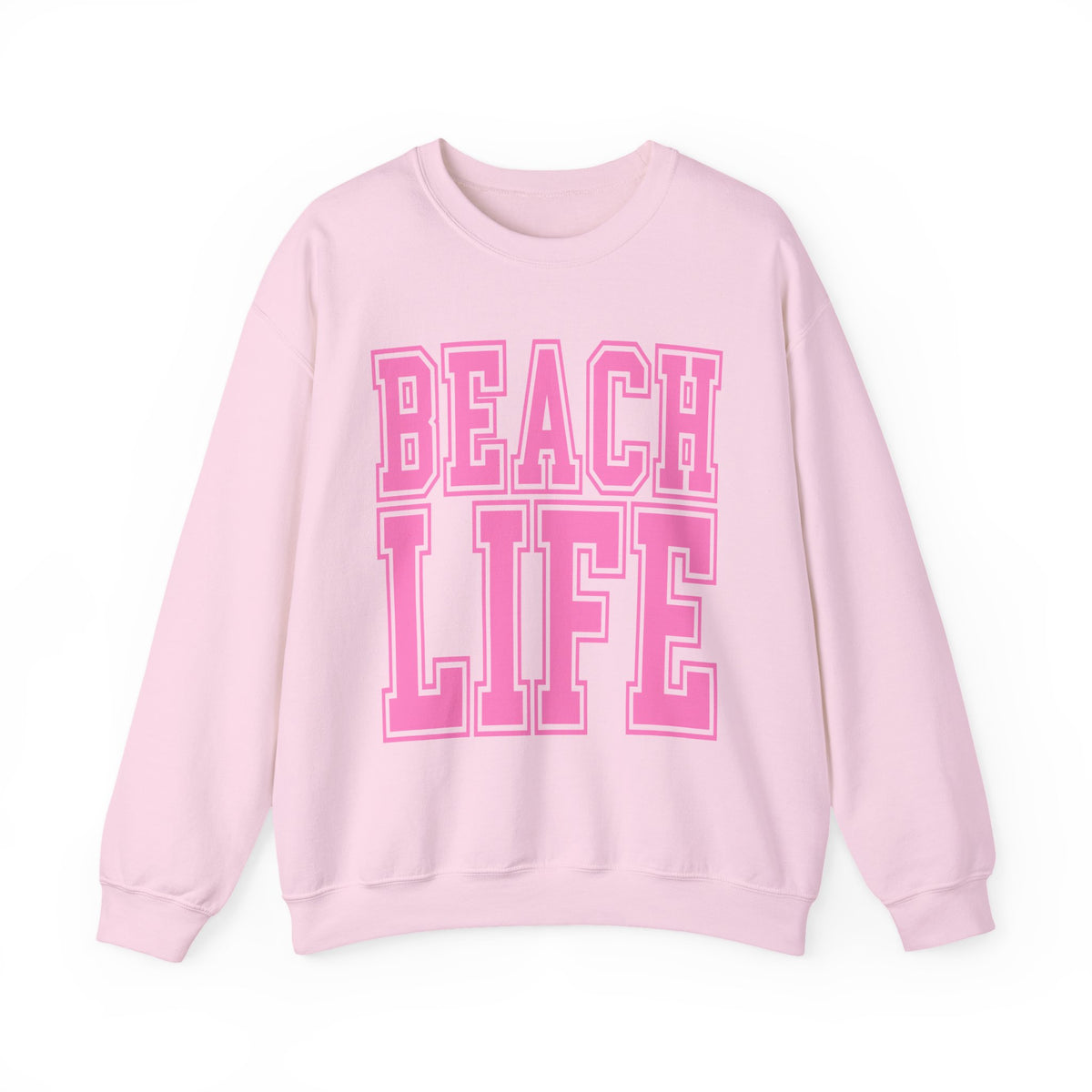 Beach Life – Gildan Heavy Blend | Trendy Men's & Women’s Soft Sweatshirt. Direct to Garment. Printed & Shipped in the USA. Unisex Sizes.