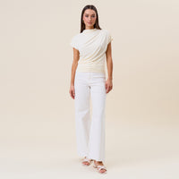Draped (Cream) Rayon/Spandex Top