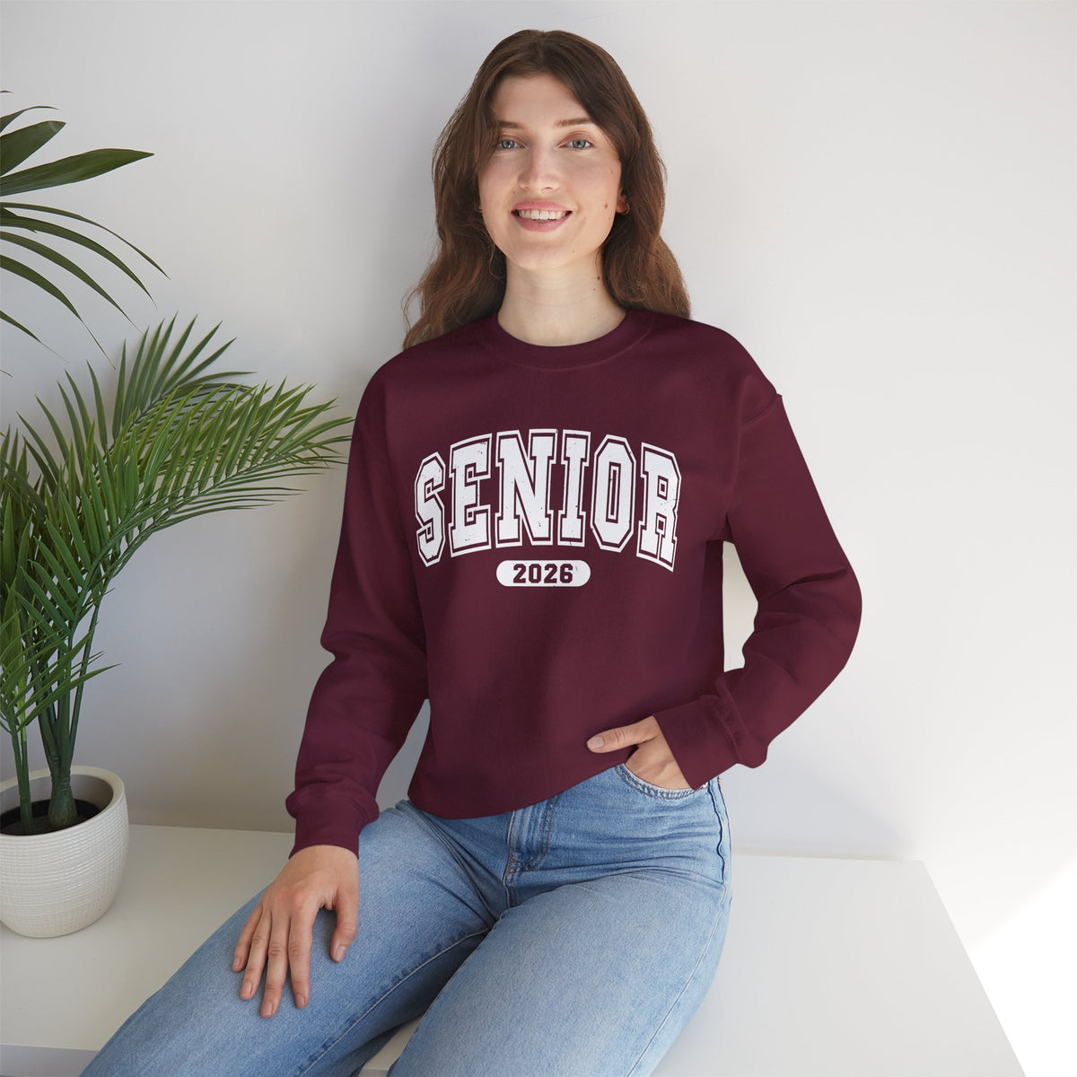 Senior 2026, Varsity – Gildan Heavy Blend | Trendy Women’s and Men's Soft Sweatshirt. Direct to Garment. Printed & Shipped in the USA. Unisex Sizes.