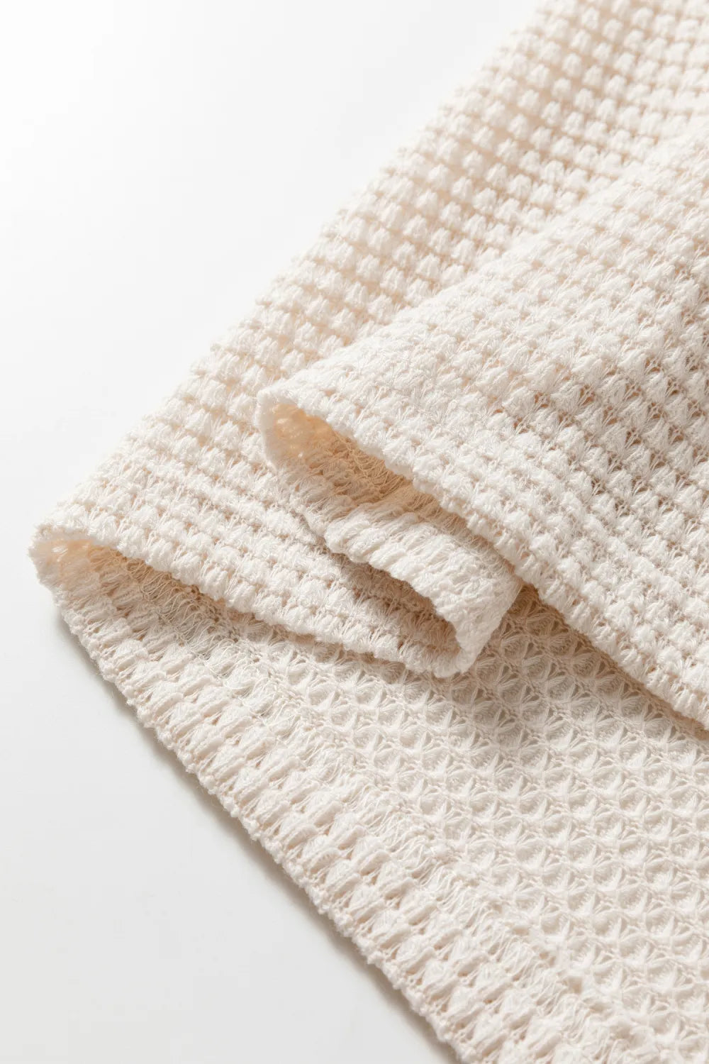 Ivory Textured Knit Off-The-Shoulder Long Sleeve Top