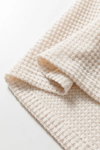 Ivory Textured Knit Off-The-Shoulder Long Sleeve Top