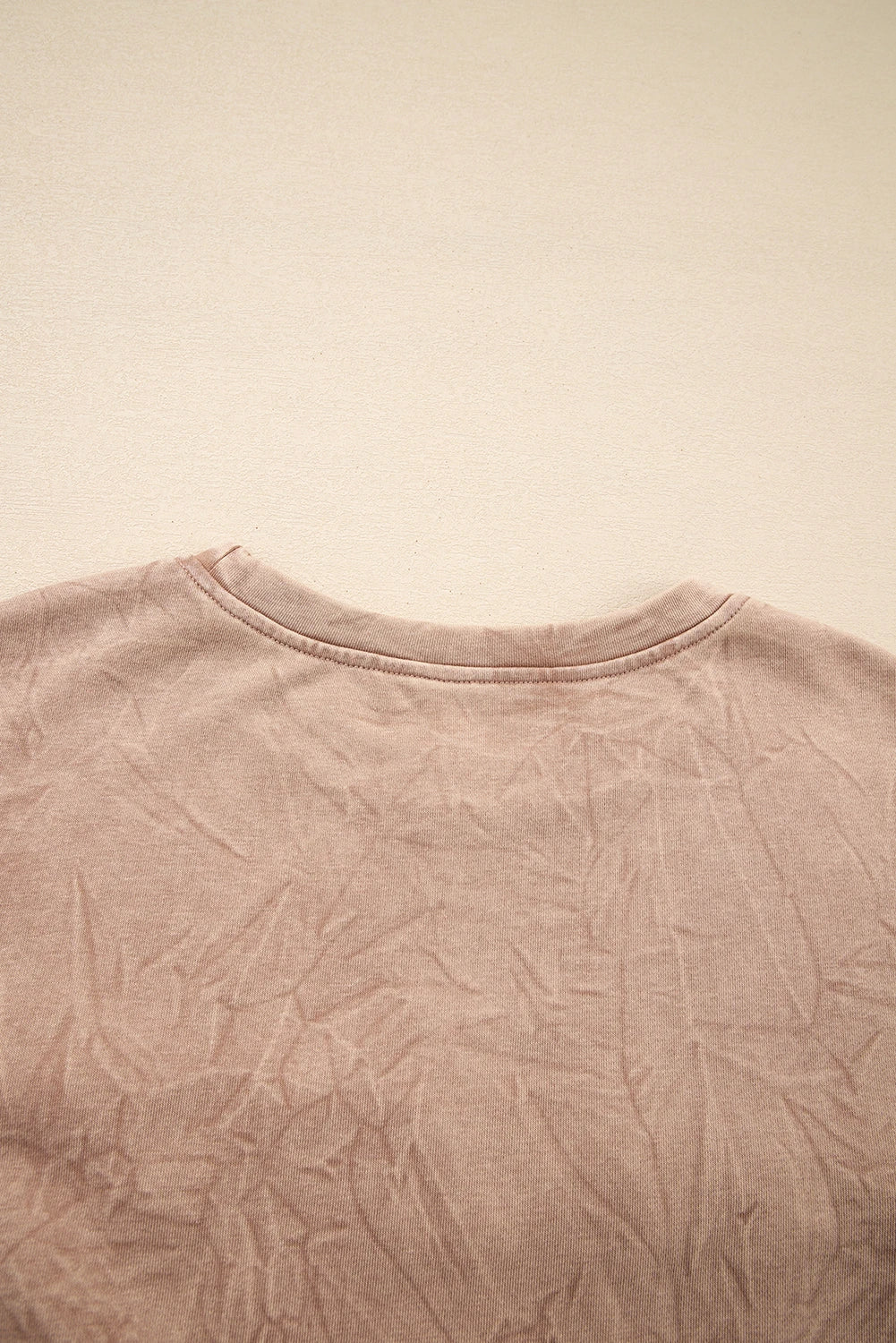 Saved By Grace (Beige) Letter Embroidery Mineral Wash Loose Sweatshirt