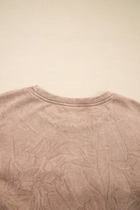 Saved By Grace (Beige) Letter Embroidery Mineral Wash Loose Sweatshirt
