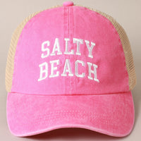Salty Beach (Hot Pink) Embroidered Mesh-Back Hat