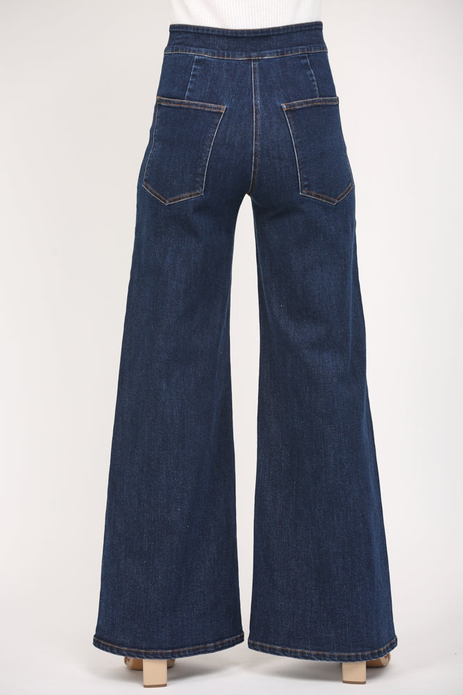 Woodstock (Dark Wash) High-Rise Wide Leg Jeans