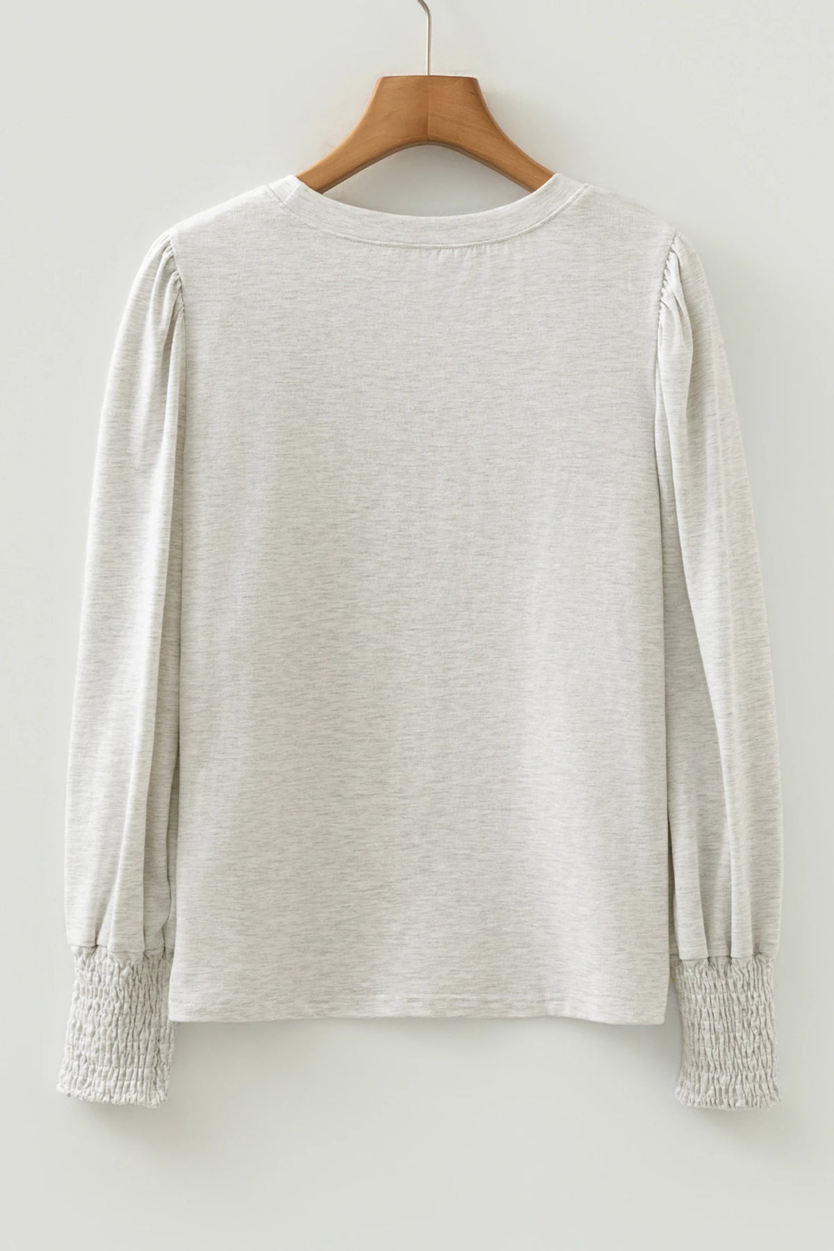Light Ash 95% Cotton Puff Sleeve Top