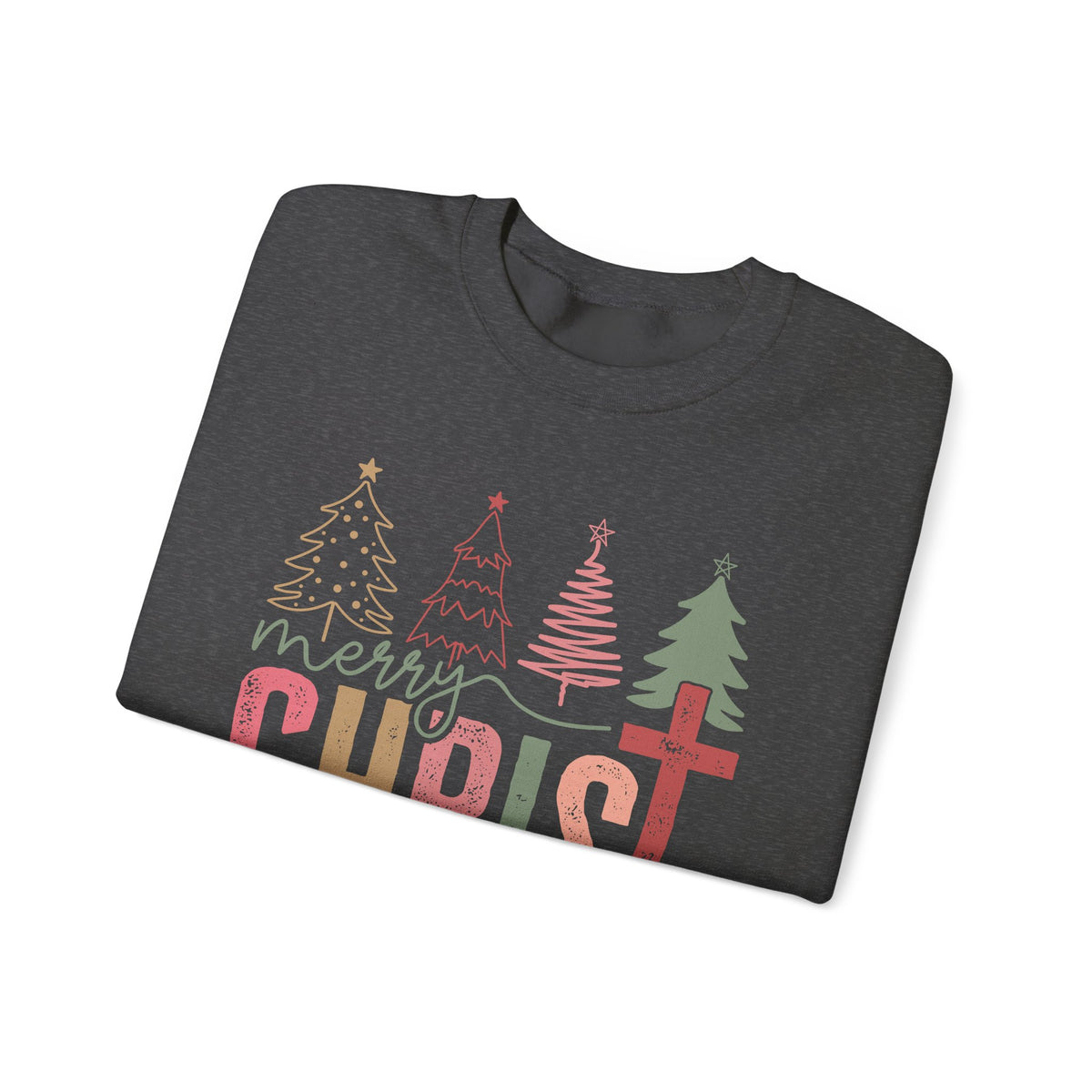 Merry ChrisTmas Christian Faith Graphic – Gildan Heavy Blend | Trendy Women’s Soft Sweatshirt. Direct to Garment. Printed & Shipped in the USA. Unisex Sizes.