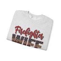 Firefighter Wife Patriotic Flag Lettering for Firefighter Spouse – Gildan Heavy Blend | Trendy Women’s Soft Sweatshirt. Direct to Garment. Printed & Shipped in the USA. Unisex Sizes.