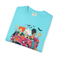 Witch Way to the Party? - Comfort Colors | Trendy Women's T-Shirt. Direct to Garment. Printed & Shipped in the USA. Unisex Sizes.
