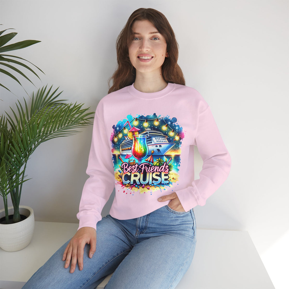 Best Friends Cruise – Gildan Heavy Blend | Trendy Women’s Soft Sweatshirt. Direct to Garment. Printed & Shipped in the USA. Unisex Sizes.