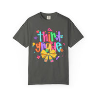 Coquette Third Grade Pencil Bow - Comfort Colors | Trendy Women's T-Shirt. Direct to Garment. Printed & Shipped in the USA. Unisex Sizes.