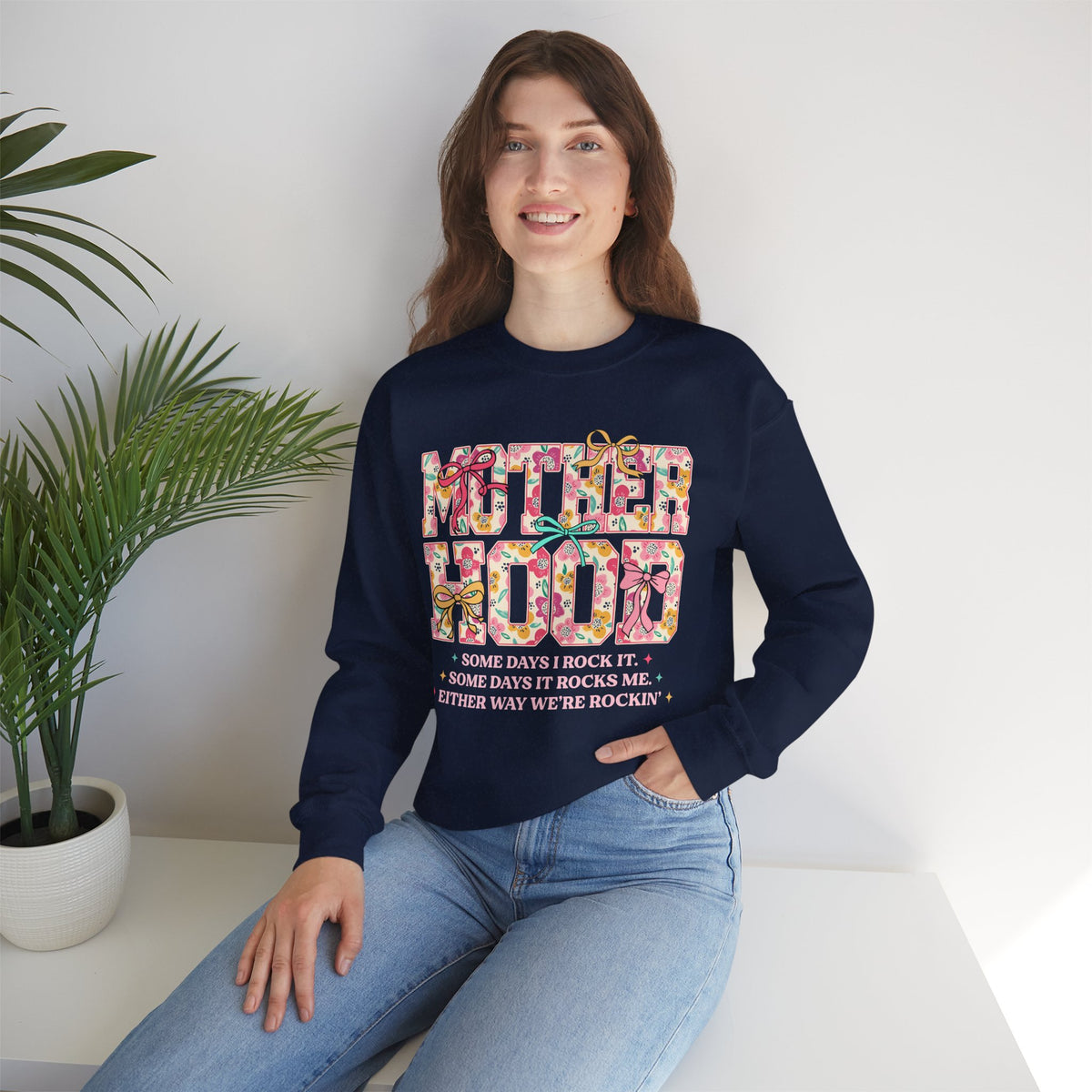 Motherhood – Gildan Heavy Blend | Trendy Women’s Soft Sweatshirt. Direct to Garment. Printed & Shipped in the USA. Unisex Sizes.