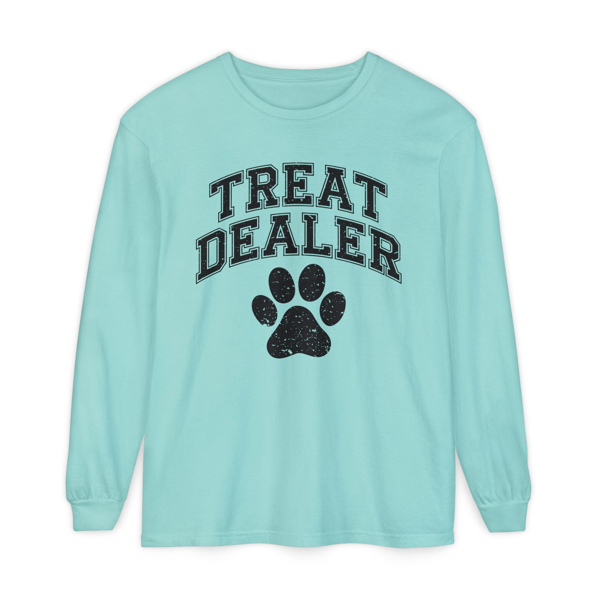 Treat Dealer, Dog Lover - Comfort Colors | Trendy Women's and Men's Long Sleeve T-Shirt. Direct to Garment. Printed & Shipped in the USA. Unisex Sizes.
